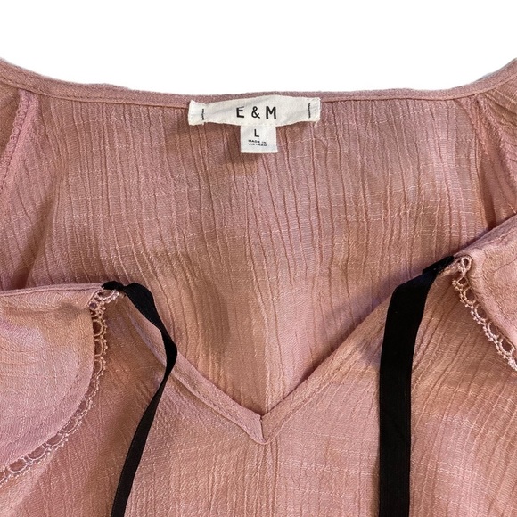 E & M blush pink ruffle top - Picture 5 of 5